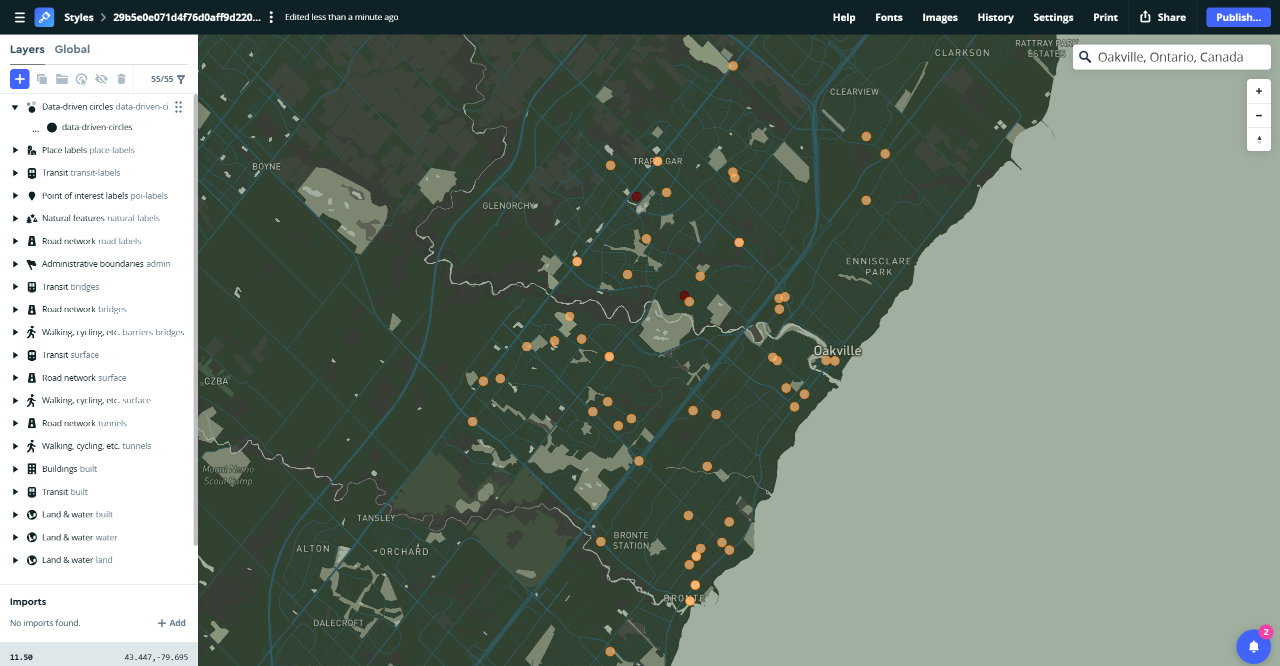 Property damage in Oakville over the past 80 days